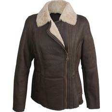 Leather - Women Coats Eastern Counties Leather Celene Aviator Sheepskin Coat Chocolate