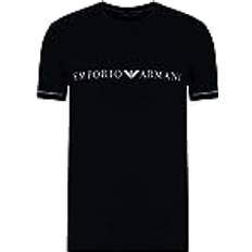 Emporio Armani Herren Men's Crew Neck T-shirt Underlined Logo T Shirt, Schwarz