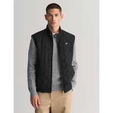 Golf - Sort Overtøj Gant Quilted Windcheater Vest Veste Black