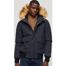 Superdry Jackor Superdry Everest Quiltad Bomberjacka Med Huva - Marinblå