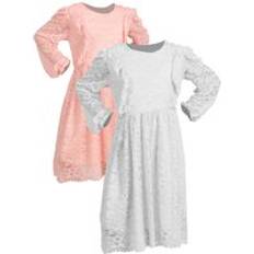 Kmisso Girls lace long sleeve dress White/Red