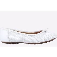 White Low Shoes Hush Puppies Janelle Woven Ballerina Womens