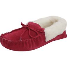 Multicolored Moccasins Eastern Counties Leather Soft Sole Wool Lined Moccasins Crimson