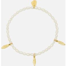 Vidrio Pulseras Estella Bartlett Feather Glass Pearl Gold-Tone