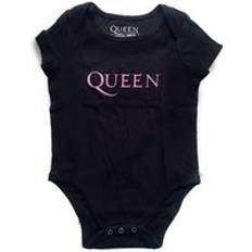 Color sólido Bodys Queen Childrens/Kids Logo Babygrow Black