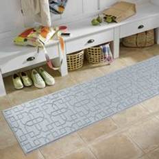 Polypropylene Entrance Mats Serdim Rugs Ivy Washable Cubed Trellis Anti Grey