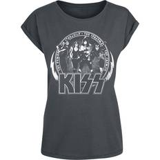 Kiss Dam T-shirts Kiss T-shirt Vintage Circle för Dam skiffer