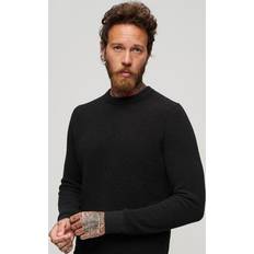 Superdry Herren Oberteile Superdry Herren Strukturierter Strickpullover mit Rundhalsausschnitt Schwarz Größe: Schwarz