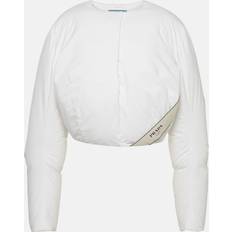 Prada Cropped Cotton Down Jacket - White
