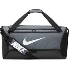 Tassen Nike One Iron Grey/Black/White Brasilia Swoosh Training 60L Duffle Bag