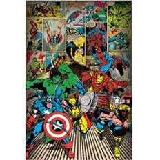 Marvel Comics Heroes Black Poster