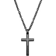 Lucléon Inlined Cross Necklace - Black