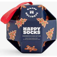 Happy Socks Strømper Happy Socks Gingerbread Cookies Gift Set - Navy Pattern