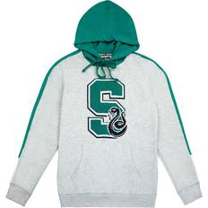 Multifargete - Unisex Gensere Harry Potter Unisex Slytherin Patch Hoodie Green/Grey/Multicolour