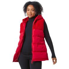 Rojo Abrigos Roman Petite Borg Detail Hooded Padded Gilet Red