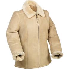 Leather Coats Eastern Counties Leather Hillary Aviator Sheepskin Coat Beige