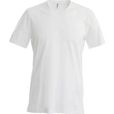Short T-shirts Kariban Short Sleeve V Neck Slim Fit T-Shirt White