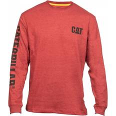 Red - Women T-shirts Caterpillar Trademark Banner Long Sleeve T-Shirt Brick