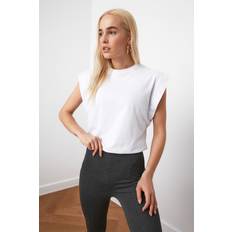 Woman Basics Regular fit Basic Crew Neck Knit T-Shirts Weiß