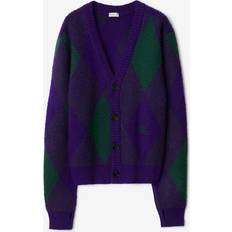 Burberry Cardigans Burberry Purple Argyle Cardigan ROYAL IP PATTERN