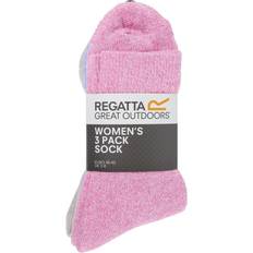 Regatta Women Underwear Regatta Womens Pack Plain Cotton Mix Socks Pink One