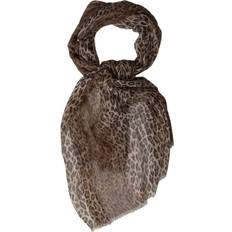 Dolce & Gabbana Brown Leopard Silk Shawl Wrap Foulard Scarf