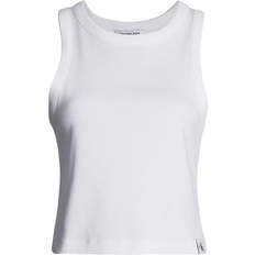 Calvin Klein Algodón Camisetas de tirantes Calvin Klein Jeans Tab Rib Tank Top Bright White