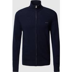 Man - Polyamide Vesten Gant Regular Fit Cardigan - Marine