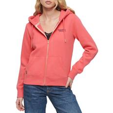 Superdry Women Sweaters Superdry Women's Essential Logo Zip Hoodie Pink