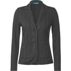 Rundhalsausschnitt Jacketts Cecil Fischgrät Blazer Schwarz