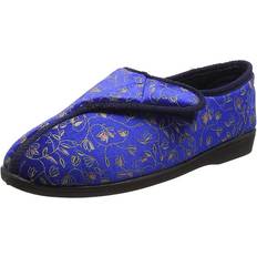 Dam - Kardborreband Innetofflor Janice Touch Fastening Floral Slippers Navy