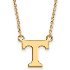 Tin Necklaces LogoArt 14k Gold Plated Silver U of Tennessee Initial T Pendant Necklace instock N13757