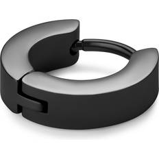Lucléon Huggie Sort mm Kirurgisk Rustfri Stål Flad Hoop Ørering