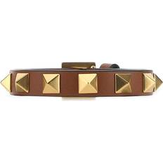Valentino Garavani Caramel Leather Rockstud Bracelet