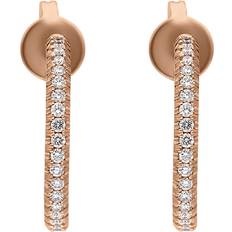 Bloch 18ct Rose Gold Diamond Hoop Earrings Rose Gold