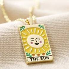 Enamel Necklaces Lisa Angel Enamel The Sun Tarot Card Necklace in Gold gold/yellow/green one