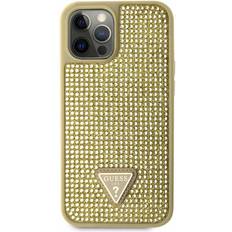 Guess Rhinestones Triangle metalllogofodral för iPhone 12 Pro Max Gold