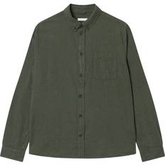 Flonel Skjorter Knowledge Cotton Apparel Regular fit Melangé Flannel Shirt Gots/vegan Mand Langærmede Skjorter Regular Fit hos Magasin Grøn