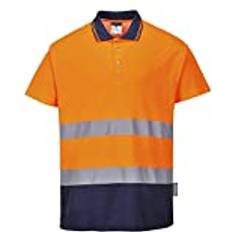 Reflekser - Voksen Tøj Portwest To-farvet bomuld komfort polo Orange/Marine Størrelse: XXXL