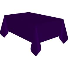 Purple Table Cloths Unique Party Unique Party Reusable Rectangular Plastic Tablecover 19 Colours One Size Deep Purple