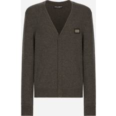 Dolce & Gabbana Man Vesten Dolce & Gabbana Cashmere And Wool Cardigan Gray Wool