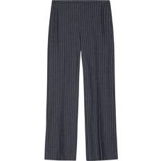 Ganni S Bukser Ganni Gray Striped Trousers 016 Gray Pinstripe DK