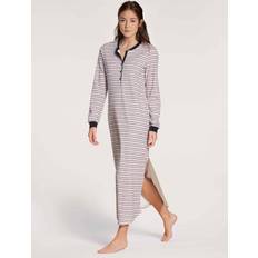 Stripes Nightgowns Calida Midnight Stripes Langarm-Nachthemd, Länge blau