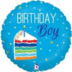 Betallic Birthday Boy Cake Foil Balloon Blue