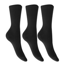 Silk Underwear Universal Textiles Womens/Ladies Extra Fine Silk Touch Bamboo Socks 3 Pairs Black