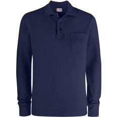 Solid Colours - Unisex Polo Shirts Clique Plain Long-Sleeved Polo Shirt Dark Navy