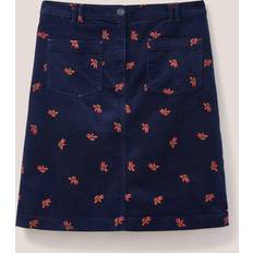 Organic Skirts White Stuff Melody Embroidered Corduroy Skirt, Navy Multi