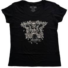 Leather - Women T-shirts ROCK OFF women's t-shirt Guns N' Roses Skeleton Black