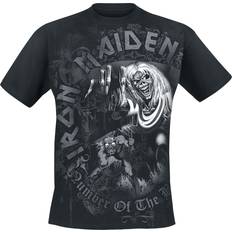 Iron Maiden T-shirts Iron Maiden T-shirt Number Of The Beast Grey Tone för Herr svart