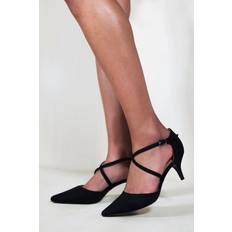 Heels & Pumps Where's That From 'Kennedi' Low Kitten Heel With Crossover Strap Black